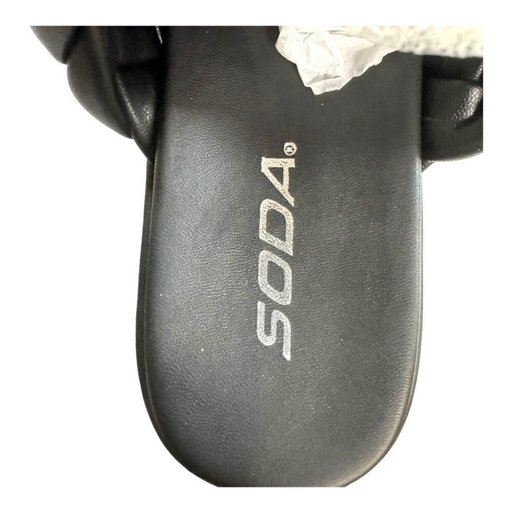 Soda Women's PopUp Black PU Braided Sandals Size 6 Slip On Flip Flop Shoes NEW - Picture 5 of 11